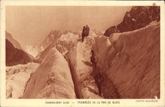CPA Chamonix Mont Blanc Traversee De La Mer De Glace Alpinisme 