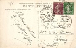 POSTAL Chamonix Mont Blanc de la VENDIMIA la cadena de las agujas vistas de Merlet