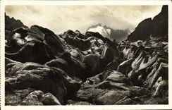 Mar de Chamonix Mont Blanc de la POSTAL de la VENDIMIA de las ondas grandes del hielo