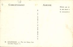 Mar de Chamonix Mont Blanc de la POSTAL de la VENDIMIA de las ondas grandes del hielo