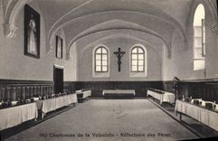 VINTAGE POSTCARD Chartreuse of Valsainte Refectory of the Fathers