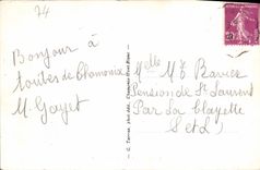 La POSTAL Chamonix Mont Blanc de la VENDIMIA visto de Pratz planea