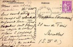 POSTAL Chamonix Mont Blanc de la VENDIMIA visto en Mont Blanc