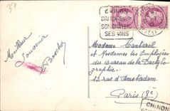 VINTAGE POSTCARD Castle of Chinon the Tower of the Mill and the Valley of Vienna