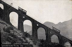 VINTAGE POSTCARD Heavy the Large Viaduct the funicular of the Peak of Jer