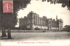 VINTAGE POSTCARD Saint Germain in Bush hammer the Castle seen of the Park