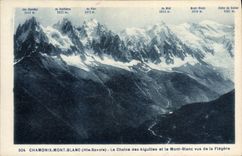 CPA Chamonix Mont Blanc La Chaine des Aiguilles et le Mont Blanc vus de la Flegere 