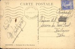 Grietas de Chamonix de la POSTAL de la VENDIMIA del mar del hielo