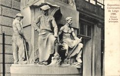 VINTAGE POSTCARD World Fair of Liege 1905 Groups with the main entrance