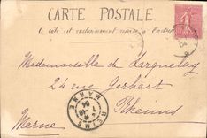 VINTAGE POSTCARD Way in wood