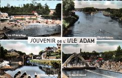 CPm Souvenir de L'Isle Adam Vue generale de la plage L'Oise et l'ecluse Bassin record