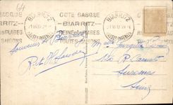 VINTAGE POSTCARD Biarritz the Rock the Rock of the Virgin