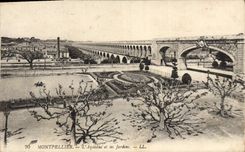 VINTAGE POSTCARD Montpellier the Aqueduct and Gardens