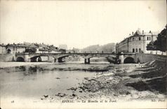 VINTAGE POSTCARD Epinal the Moselle and the Bridge
