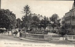 CPA Montpellier Square de la Gare de Palavas Caleche Cheval