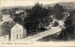 VINTAGE POSTCARD Epinal Seen on Saint Laurent Coffee of the Money Tank
