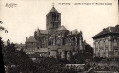 Apse de Fecamp de la POSTAL de la VENDIMIA de la iglesia del k de la abadía vieja