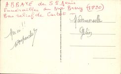 Abadía de la POSTAL de la VENDIMIA Saint del entierro de Denis del duque de la relevación baja de la baya 1820 de Vartot