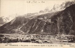 Opinión Cahine de Chamonix de la POSTAL de la VENDIMIA de las agujas y de los interruptores grueso