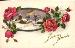 CPA Fantaisie Fleurs Bonne Annee 