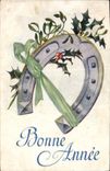 CPA Fantaisie Fer a cheval Bonne Annee 