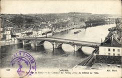 VINTAGE POSTCARD Corbeil Seen on the Seine Slopes of Perray taken of the Town hall