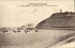 CPA Saint Brieuc L'Entree du Port La Tour de Cesson Bateaux