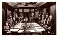VINTAGE POSTCARD Signature of the Armistice on November 18th 1918 Militaria Weygand Foch Marshal