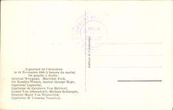 VINTAGE POSTCARD Signature of the Armistice on November 18th 1918 Militaria Weygand Foch Marshal