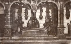 POSTAL Bourges Crypte de la VENDIMIA de los grupos de la catedral de determinación a la tumba