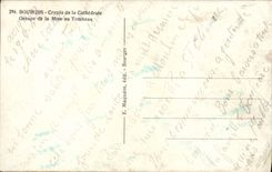 POSTAL Bourges Crypte de la VENDIMIA de los grupos de la catedral de determinación a la tumba