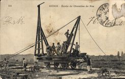 Escuela del genio de la POSTAL de la VENDIMIA de los ferrocarriles Militaria
