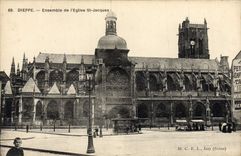 CPA Dieppe Ensemble de l'Eglise St Jacques 