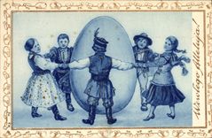 VINTAGE POSTCARD Fantaisie Children Round Dances