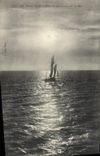 CPA Granville Effet de Contre Jour Sur la Mer Bateau