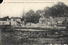 VINTAGE POSTCARD Rouvroy In Santerre a Corner of the Village devastates by the Militaria bombardment