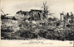 Ruinas de Crapeaumesnil de la POSTAL de la VENDIMIA de la iglesia de Militaria