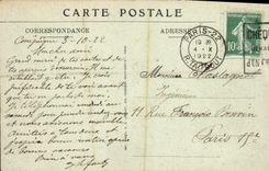 Calles de Mosnier del bombardeo de Compiegne de la POSTAL de la VENDIMIA y del castillo de Militaria