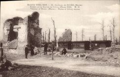 VINTAGE POSTCARD Rheims Surroundings Ruins of the station of Sillery Militaria