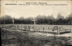CPA Fere Champenoise Tombe Route de Bannes Militaria