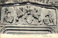 VINTAGE POSTCARD Murols Main door Interior of the Castle Eagle