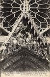 VINTAGE POSTCARD Rheims the cathedral Detail of the Gates Crowning of the virgin