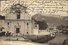 CPA Annecy L'Eglise St Francois et le Port