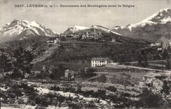 VINTAGE POSTCARD Levens Panorama of the Mountains Under Snow