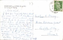 VINTAGE POSTCARD Montigny On Loing Loing and the Church