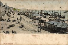 POSTAL Boudeaux Quay de la VENDIMIA de los barcos de las aduanas