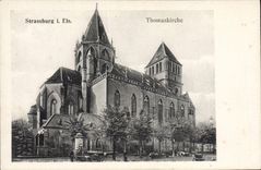 POSTAL Estrasburgo Ets Thomaskirche de la VENDIMIA