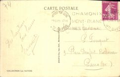 POSTAL Chamonix Chalannoz visto agujas de la VENDIMIA