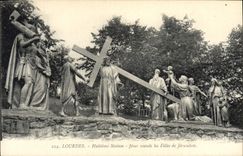 VINTAGE POSTCARD Lourdes Eighth Jesus Station comforts the Girls of Jerusalem