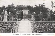 VINTAGE POSTCARD Heavy First Jesus Station in front of Pilate